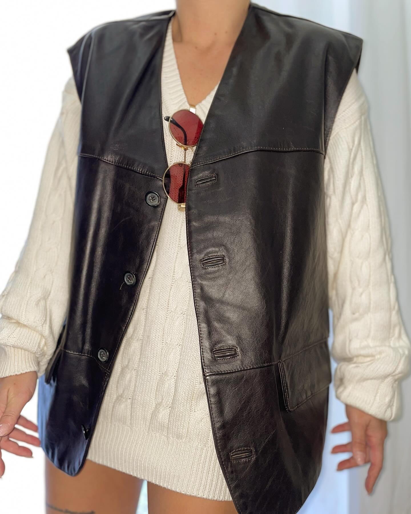 Gilet in vera pelle